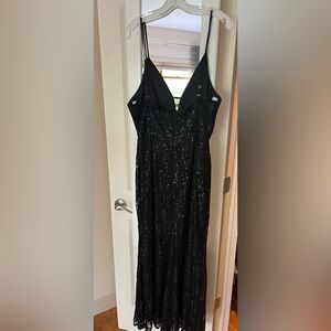 Selling this beautiful DB 60" long black sequin dress. Perfect for that wedding